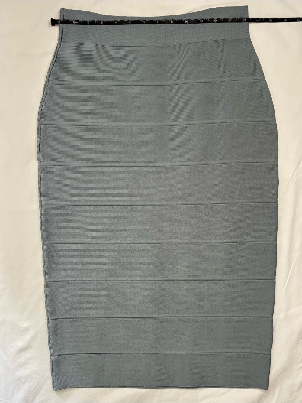 Classic High-Rise Pencil Skirt in Slate Blue